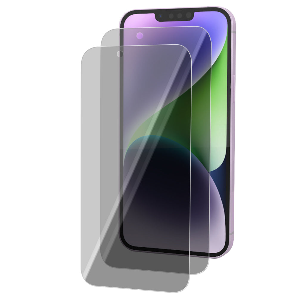 iPhone 14 Plus Tempered Glass Screen Protector [2-Pack] with Easy Alignment Frame – Privacy, Premium by SwiftShield