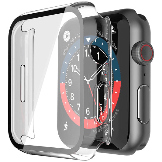 Apple Watch 41mm Case with Glass Screen Protector by SwiftShield (2 Pack - Clear)